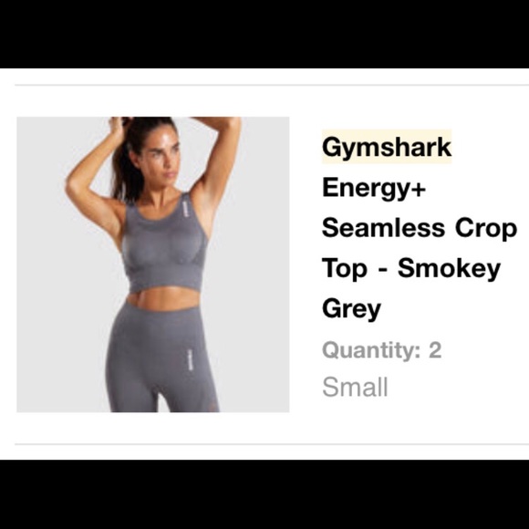 Grey Gymshark Energy+ Crop Top Sports Bra - Picture 5 of 6
